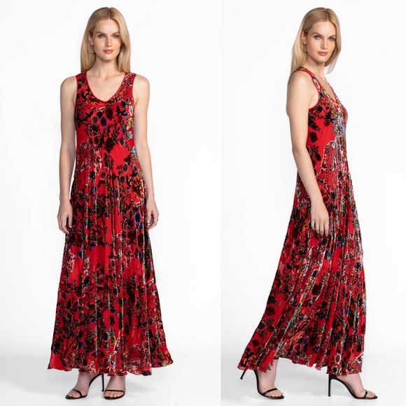 NWT Johnny Was Bias Bobcat Forest Sleeveless Maxi Dress Sz XS